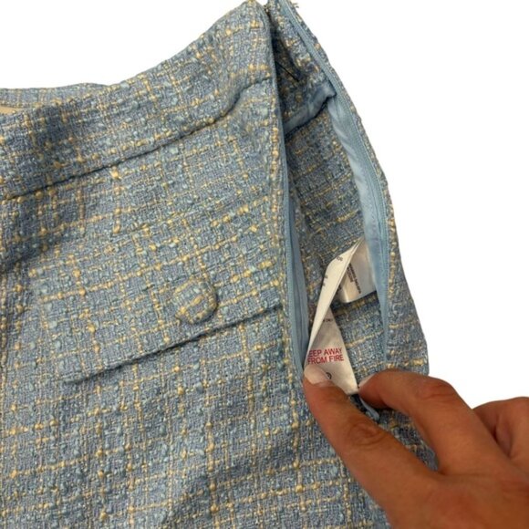 $425 JASON WU Baby Blue Tweed Plaid Matching Set High Rise Pants/Top Size 6 NWT - Picture 2 of 10